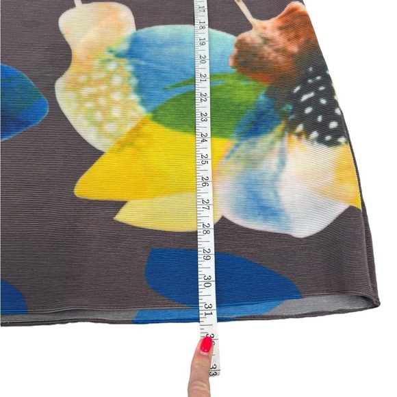 Colorful Abstract Print Pleated Tunic Dress Oversized Stretchy Artsy Vibes B03 - Picture 4 of 5